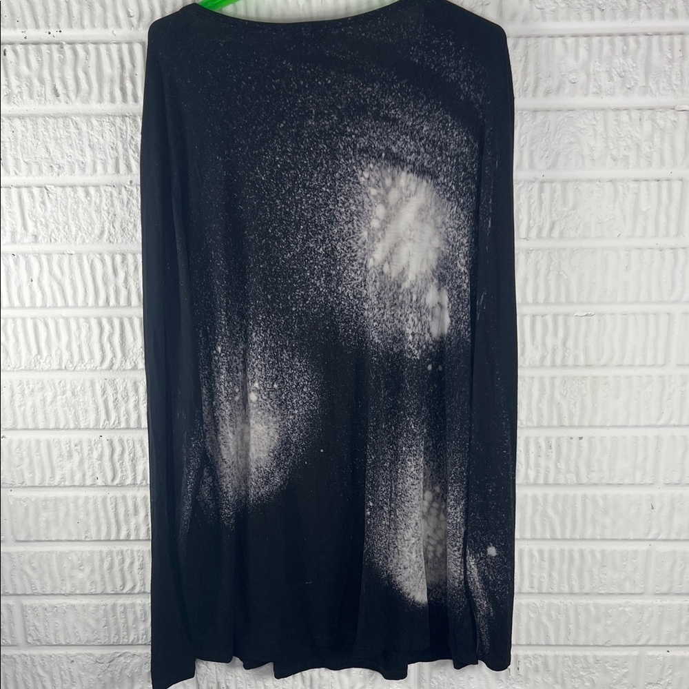 Vocal Black and White Long Sleeve Top with Studded Design - Picture 2 of 4